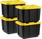 IRIS USA 11.5Gal/46Qt Heavy-Duty Stackable Plastic Holiday Storage Bin Tote Container with Quick Snap Lid - 4 Pack